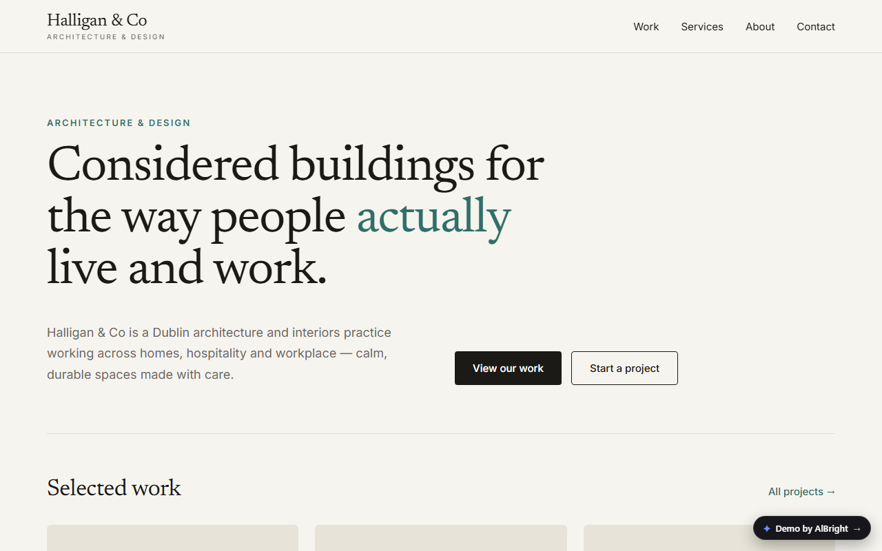 Halligan & Co — Brand & portfolio